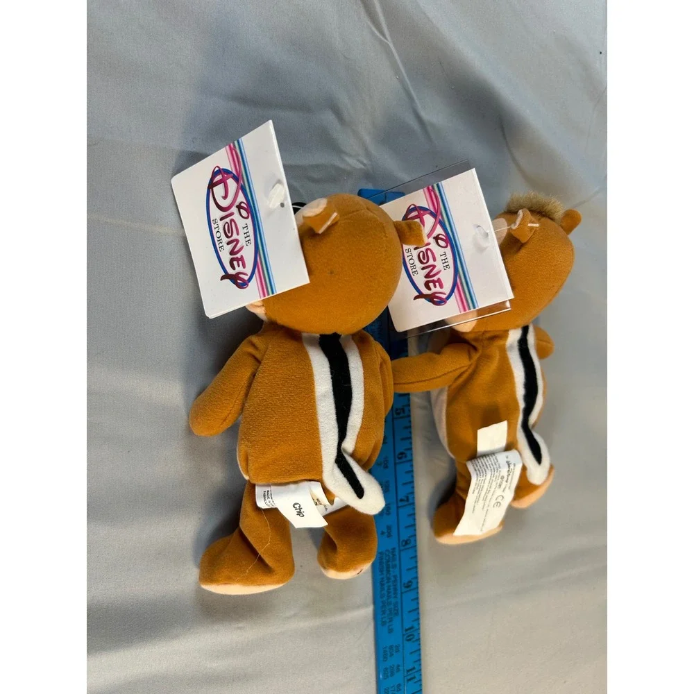 Disney‎ Store Chip and Dale Bean Bag Plush Set Vintage 8 inch New with Tags